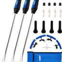 Orion Motor Tech 14.5" Tire Spoon Kit, 20pc Tire Changing Tool for Motorcycle Dirt Bike Lawn Tractor Bicycle, Motorcycle Tire Changer Tire Removal Tool with 4pc Rim Covers Valve Tool Valve Cores