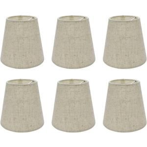 6Pcs Handmade Chandelier Shades, Linen Clip On Chandelier Lamp Shades, Small Lamp Shades Set of 6 for Chandelier Lampshade, Cross Linen