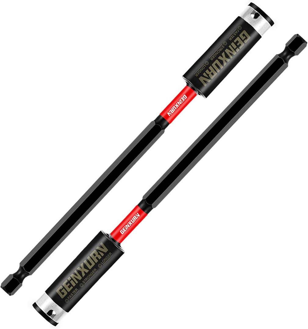 2PACK Impact Magnetic Screwdriver Bit Holders, 6Inches Extension Socket Drill Bit Holder S2 Alloy Steel Hex Shank Quick-Change Drill Bit Guide