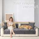 Non Slip Couch Cover, Washable Couch Cover for 3 Cushion Couch Sofa L Sharped Sofa, Cozy Couch Protector Pet Friendly(Dark Gray,36"x36")