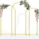 Semoprus Metal Arch Backdrop Stand, Gold Arch Backdrop Stand Set of 3 (7.2 ft, 6.6 ft, 6 ft), Wedding Arch Frame, Balloon Backdrop Stand for Ceremony Birthday Party Baby Shower Graduation Decoration