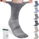 Bulinlulu Diabetic Socks for Men Women-6 Pairs Non Binding Crew Diabetic Neuropathy Socks with seamless toe for men size 9-12(Large)