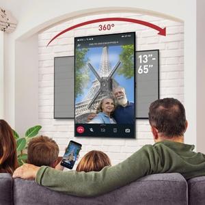 Barkan Landscape-Portrait Rotation 13-65 inch TV Wall Mount, Flat/Curved Screen Bracket, Holds up to 80lbs, Auto Lock Patented, Fits LED OLED LCD, Vertical and Horizontal