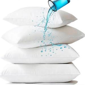 Waterproof Pillow Protectors Standard 20x38 Inches 6 Pack with Zipper Fully Sealed Dust Moisture Sweat Proof Pillow Case Cover Protector Soft White (6 Pack, King 20x38)