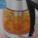 Chefman Electric Kettle, 1.8L 1500W, Hot Water Boiler, Removable Lid for Easy Cleaning, Auto Shut Off, Boil-Dry Protection, Stainless Steel Filter, BPA Free, Borosilicate Glass Electric Tea Kettle