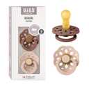BIBS Pacifiers - Boheme Collection | BPA-Free Baby Pacifier | Made in Denmark | Set of 2 Woodchuck/Blush Color Premium Soothers | Size 6-18 Months