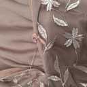 Women Long Formal Dress Evening Gowns Off Shoulder Short Sleeves Sequin Tulle Party Gown Wedding Guest Dresses (X-Large, Orchid)