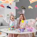 6.5 FT Easter Bunny Garland Decoration Colorful Flocking Rabbit Hanging Farmhouse Ornament Spring Themed Party Banner Favors Supplies Happy Easter Home Decor for Mantle Fireplace Wall