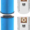 VF5000 3-Layer Pleated Paper Vacuum Filter for RIDGID 5-20 Gallon Vacuums, VF3502 Replacement Vacuum Bags Compatible with Ridgid Wet/Dry Vacuum 12-16 Gallon