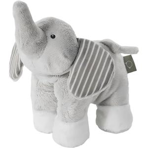 6" Stuffed Elephant Plush Animal for Baby, Soft Light Gray Toy with Striped Ears, Safari Nursery Decor, Gender Neutral for Newborns, Infants & Toddlers