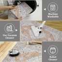 GlowSol Area Rug 5x7 Oriental Area Rug Ultra-Thin Washable Vintage Area Rug Non-Slip Non Shedding Area Rug Low-Pile Indoor Throw Rug for Bedroom Living Room (Pink/Orange)