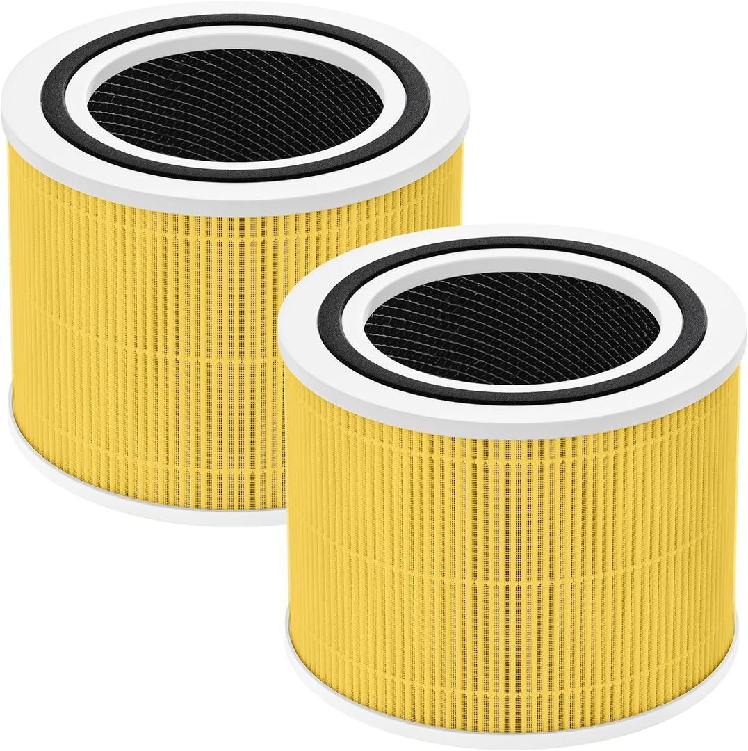 2 Pack Core 300 Pet Care Replacement Filter for LEVOIT Core 300 Core 300-P Core 300S-P Air Purifier, Core 300-RF-PA (Yellow)