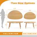 Coffee Table, 31.5" Low Coffee Tables with Solid Wood Legs Kidney Natural, 31.5"L x 19.7"W x 16.3"H