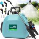 SideKing Battery Powered Sprayer 2 Gallon, Electric Weed Sprayer with 3 Adjustable Spray Pressures, Battery Indicator, Telescopic Wand and 4 Nozzles, for Garden, Lawn, Yard & Plants Care