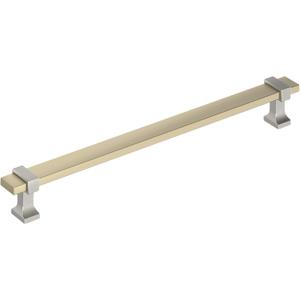 Amerock Overton 8-13/16 inch (224mm) Center-to-Center Golden Champagne/Satin Nickel Cabinet Pull, BP36684BBZG10