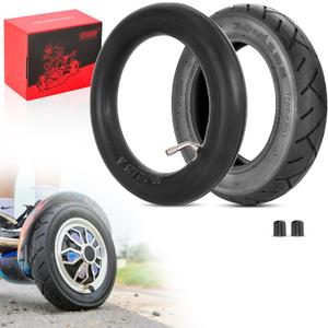 RUTU Heavy Duty 10x2/10x2.125 Tire and Inner Tube - 45 Valve Compatible with Smart Electric Balance Scooter Bike, Bicycle, Tricycle, Stroller Replacement Wheels - For 10-inch Tires with 6-inch Rims