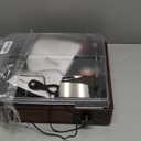 Vinyl Record Player Turntable with Built-in Bluetooth Receiver & 2 Stereo Speakers, 3 Speed 3 Size Portable Retro Record Player for Entertainment and Home Decoration (Brown)