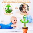 Rechargeable Dancing Talking Cactus Toy Mimics back, Singing Cactus Baby Toy, Educational Baby Toys 18 months+ w/ 51 English Songs, 1 Year Old Girl Gifts, Toys for Baby Boy, Toddler Infants
