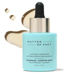 MATTER OF FACT Resurfacing + Hydrating Serum, Multi-Acid Blend with Niacinamide for Deep Hydration, Refined Texture and Clarity, 30mL / 1.0 Fl Oz