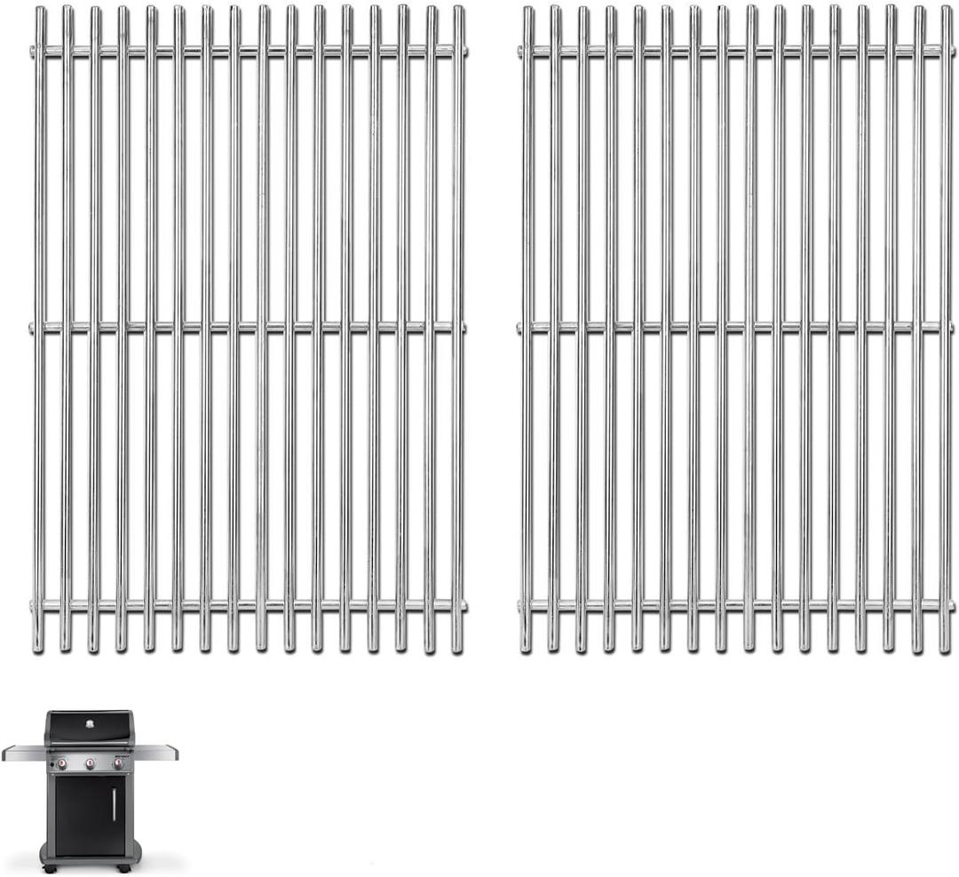 Spirit 300 Grill Grates for Weber Spirit E310 E320 S310 S320 E/S 330 II E/S 310 3 Burner Grill Parts, Genesis Silver/Gold/Platinum B/C, Genesis 1000-3500 Grates, 7MM 304 Stainless Steel, 7639 7638