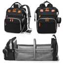 Astro alan Baby Diaper Bag with Changing Station, Waterproof Diaper Bag Backpack for Moms Dads with USB Charging Port, Baby Shower Gifts, Large Capacity diaper backpack, Black, 16.5'' x 8'' x 13'' inch