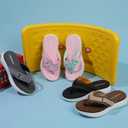 WateLves Girls Flip Flops Non-Slip Casual Thong Sandals Summer Sandal Shoes for Beach Swim Pool (Little Kid/Big Kid) (Black)
