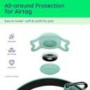 Airtag Dog Collar, Reflective Ultra-Durable Nylon Padded with QR Code Buckle & IP68 Waterproof Air Tag Holder Compatible for Apple AirTag, Comfortable for Small Dogs(Green,S)