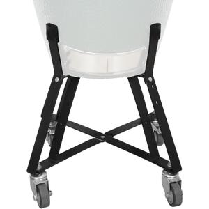 Rolling Cart Nest With Heavy Duty Locking Caster Wheels Powder Coated Steel Rolling Outdoor Cart For Large Big Green Egg Kamado Classic Joe Grill Stand Cooking Accessories Raise Egg Round Pit