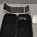 Foldable Keyboard and Mouse, Samsers Folding Bluetooth Keyboard Combo, 2.4G + BT5.0 x 2, Full-Size Portable Travel Keyboard & Rechargeable Wireless Mouse for Windows Android iOS Mac OS, Starlight