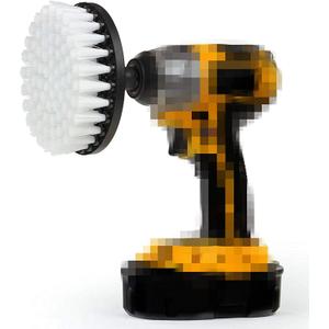 Drill Brush 5 inch Soft Bristle White Quick Change Shaft