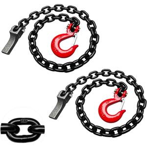Grade 80 Trailer Safety Chains - 35 Inch Tow Chains with 5/16" Clevis Slip Hook and Chain Retainer, Trailer Chains 21,000 lbs Break Strength for Lifting,Towing and Transporting(2-Pack)