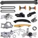 Timing Chain Kit with Water Pump Oil Pump for 2011-2017 Ford F-150 Edge Explorer Expedition Mustang, Fits 3.5L V6 DOHC Engine, and for 2016 Ford Police 3.7L, for 2015-2017 Lincoln Navigator 3.5L