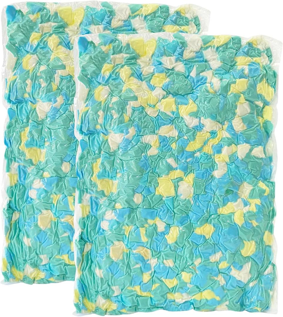 11lbs Bean Bag Filler, Shredded Memory Foam Filling for Pillow Stuffing Cushion Arts Crafts Refill, Without Added Gel Particles, Premium Soft and Great for Stuffing (Multi Color and Shape)