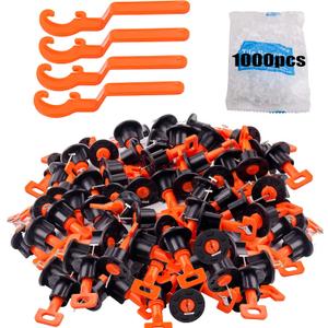Tile Leveling System Kit with 200pcs Tile Leveler & 4 Special Wrenches & 1000pcs 2mm Tile Spacers