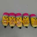9 Pcs Handmade Teachers Appreciation Gifts Thank You Crochet Yellow Pencils for Teacher Bulk Cute Birthday Thank You Gifts with Cards for Teacher Coworkers Employee Nurse Team