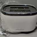 MELLERHOME Retro Toaster 2 Slice, 7 Browning Levels, 3 Functions (Reheat, Defrost, Cancel), Removable Crumb Tray, Under Base Cord Storage, White Toaster Kitchen Appliances