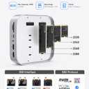 ORICO MiniRaid 10-in-1 Docking Station with Dual-Bay M.2 NVMe/SATA SSD Enclosure for Mac mini M4 Pro, Raid 0/1/PM, USB C HUB with HDMI 4K@60Hz, 10Gbps, PD60W, SD/TF Slot, RJ45 for Creator-MR10 Pro