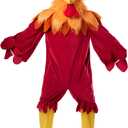 Seasons Deluxe Rooster Costume Adult, Funny Chicken Costume for Halloween Party, Red, One Size Fits Most