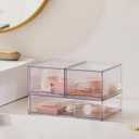 Clear Stackable Desk Storage Drawers, 3 Pack Acrylic Bathroom Makeup Organizers, Easily Assemble All Purpose Plastic Bins for Brightroom, Pantry Organization, Vanity, Undersink, Cabinet