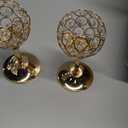 Crystal Candle Holders 2 Set of 6 - Gold Vintage Hollow Ball Candle Stand for Table Centerpiece, Crystal Metal Tealight Candlestick for Wedding, Dining Room Decor