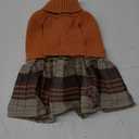 Orange Knitted Dog Sweater Dress, Dog Sweaters for Small Dogs Girl, Maltese Cat Apparel, Small (S) (Small (Pack of 1), Orange Preppy Plaid)