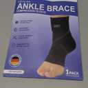 Flat Knitting Ankle Brace For Women&Men, 7-Zone Dynamic Compression Sleeve w/Flex Strap,Foot Support For Sports, Sprained Ankle, Achilles Tendonitis, Plantar Fasciitis Relief, Size: M, Black