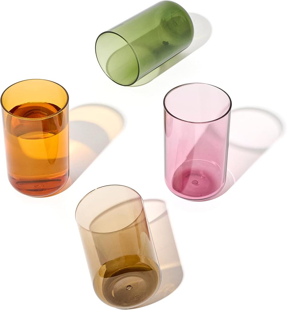TOSSWARE RESERVE 10oz Tumbler - Color Series SET OF 4, Premium Quality, Tritan Dishwasher Safe & Heat Resistant Unbreakable Party Cups