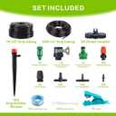 Drip Irrigation System 72FT, Automatic Drip Irrigation Kits with 1/4 inch 1/2 inch Irrigation Tubing Hose Adjustable Emitters Misting Nozzle DIY Irrigation System for Garden, Greenhouse, Patio