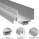 1-3/4" x 36" U Shaped Aluminum Door Sweep with Drip Cap, Screw-On Metal Weather Stripping for Exterior Doors (Silver)
