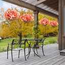 Artificial Fall Flowers Fake Hanging Plants Flowers Basket for Outdoors Autumn Decoration, Silk Morning Glory with Eucalyptus Look Real UV Resistant Faux Flowers for Outside Porch Patio Balcony, Mix (2 Multi Color(6 Orange, 6 Light Orange))