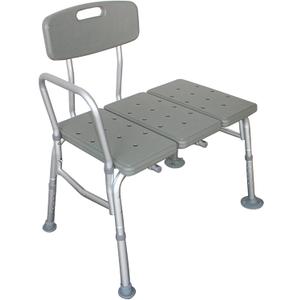 Transfer Bench for Bathtub, Durable Bath & Shower Transfer Bench, Shower Chair with Backrest & Height Adjustable Legs, Medical Bathroom Aid with Non-Slip Feet, 330lb, Gray Single Handrail