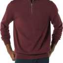 Amazon Essentials Men's 100% Cotton Quarter-Zip Sweater (XX-Large, Burgundy)