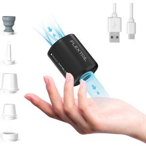 FLEXTAILGEAR Portable Air Pump - Tiny Pump 2, Electric Air Pump for Inflatables 2.8oz Battery Inflator Rechargeable Air Mattress Pump for Sleeping Pads, Pool Floats, Swimming Rings Black FLEXTAILGEAR Portable Air Pump - Tiny Pump 2, Electric Air Pump for Inflatables 2.8oz Battery Inflator Rechargeable Air Mattress Pump for Sleeping Pads, Pool Floats, Swimming Rings Black