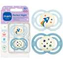 MAM Perfect Baby Pacifier 16+ Months, Extra Thin Nipple, Developed with Orthodontists, Clinically Proven, Glows in The Dark, BPA-Free Silicone, Pack of 2, Made in Europe